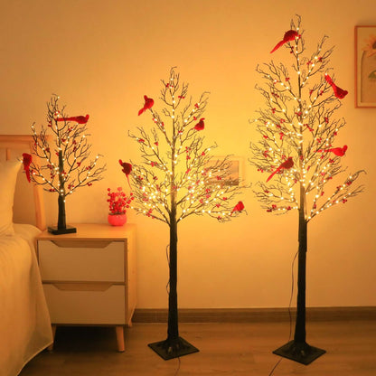 Luminous Red Bird Winding Tree Lamp Holiday Decor