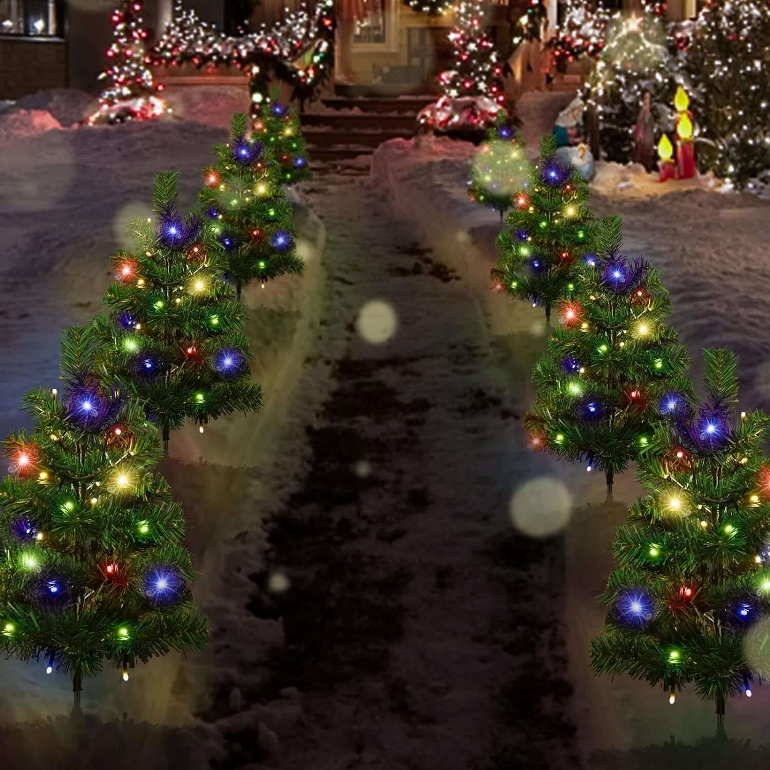 Waterproof solar Christmas lights for backyard