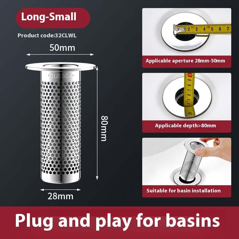 304 stainless steel wash basin drain plug with dimensions for easy installation and compatibility.