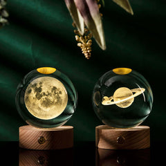 The Luminous Galaxy Crystal Ball features 3D laser-carved galaxies for a magical decor piece that glows—ideal for gifts, desks, or nightstands.