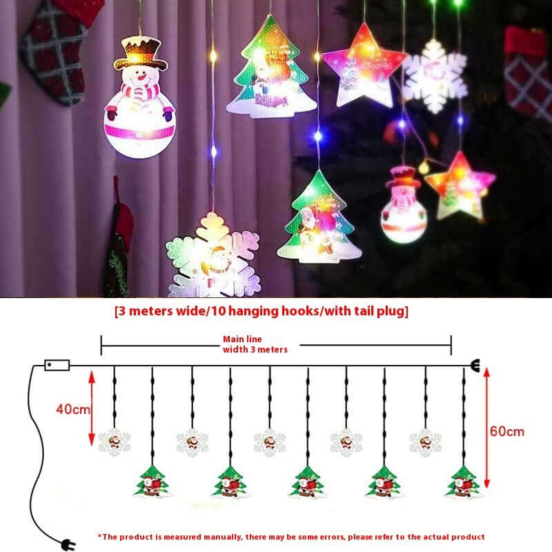 Painted Christmas Curtain Lights Layout Rubber-Covered