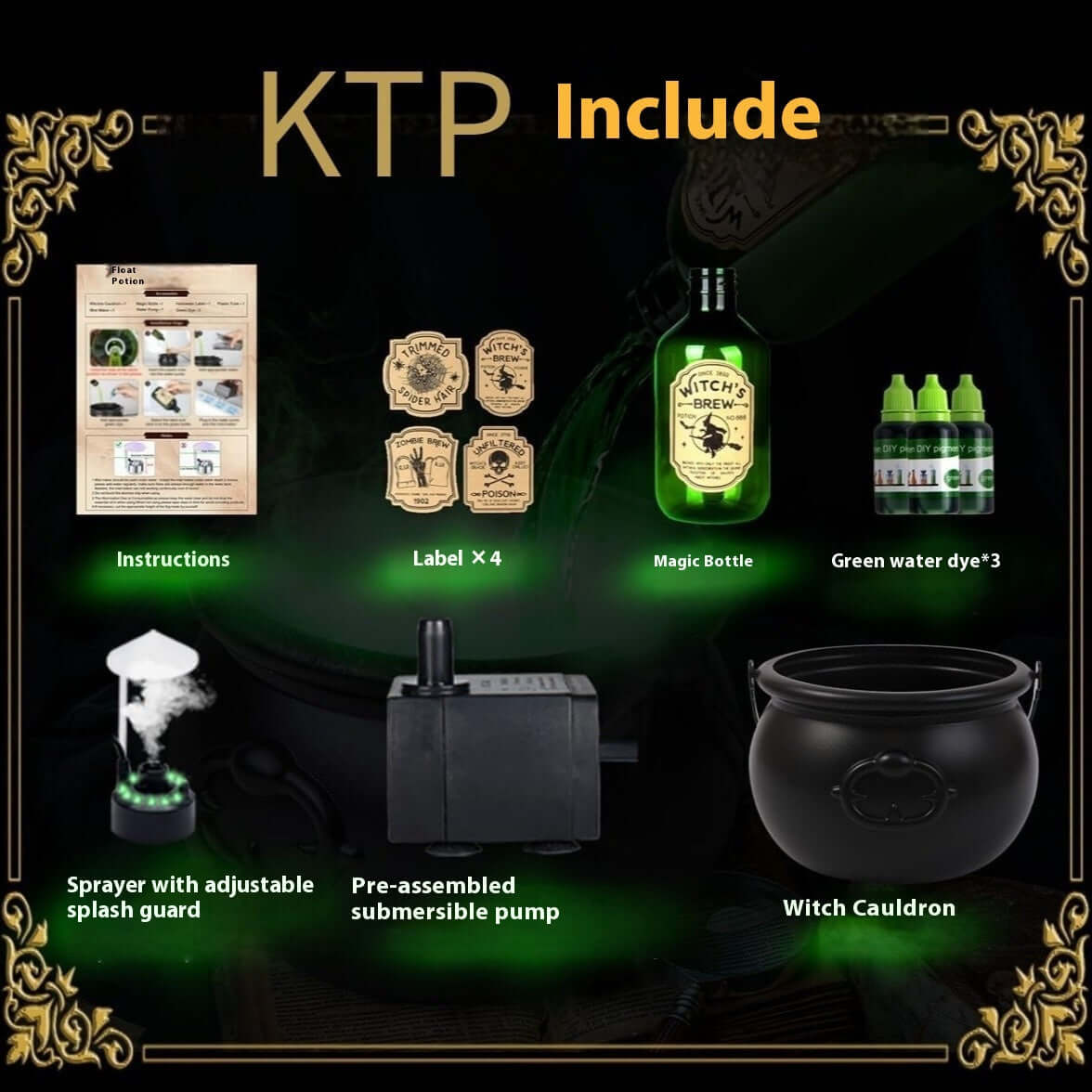 Halloween Black Wizard Bowl Magic Float Bottle 