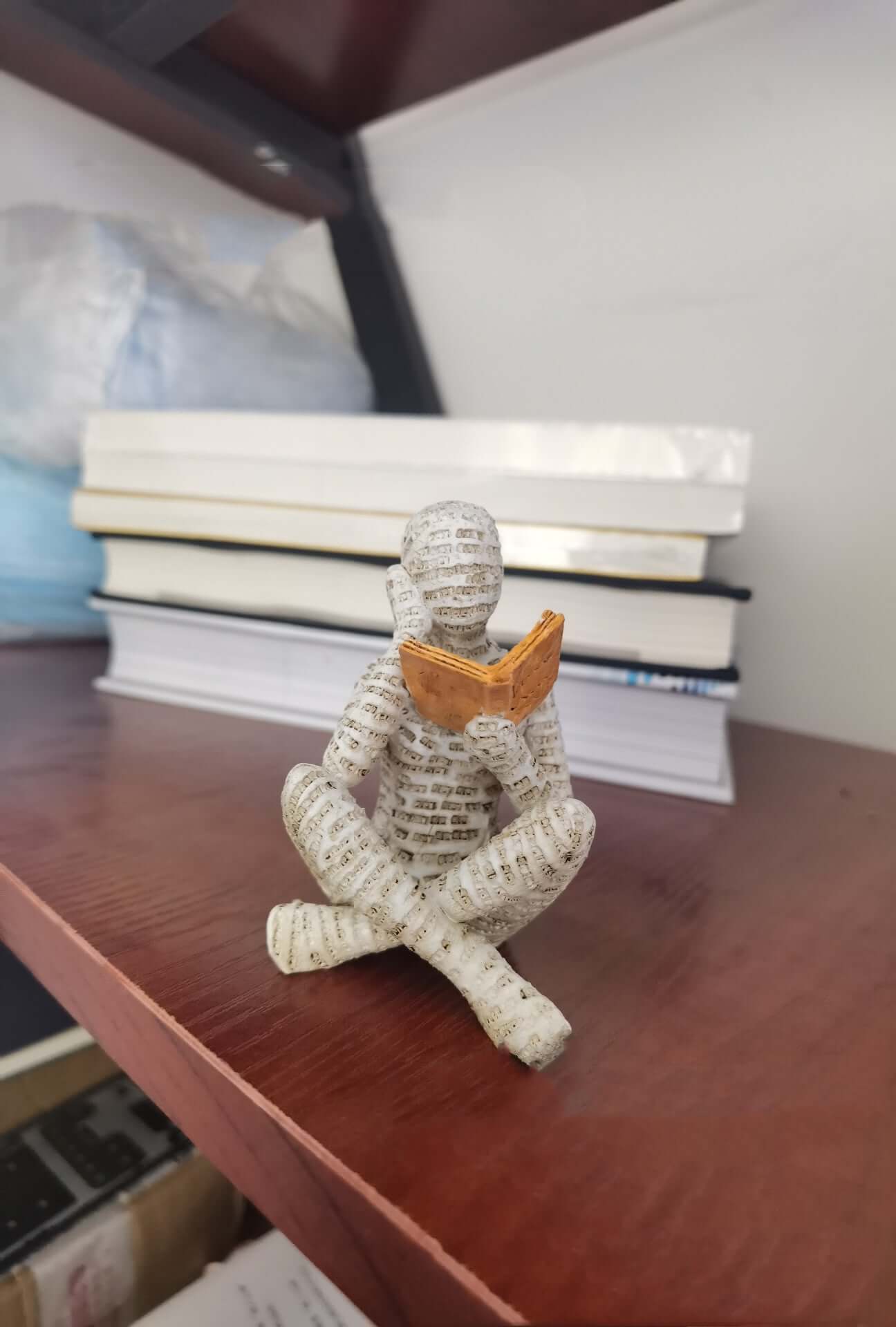 Home Decor Reading Woman Thinker Resin Statue - Elegant 