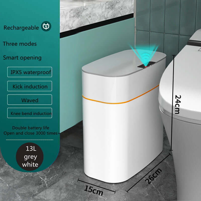 Smart Trash Can Automatic Induction Lid Compact Design