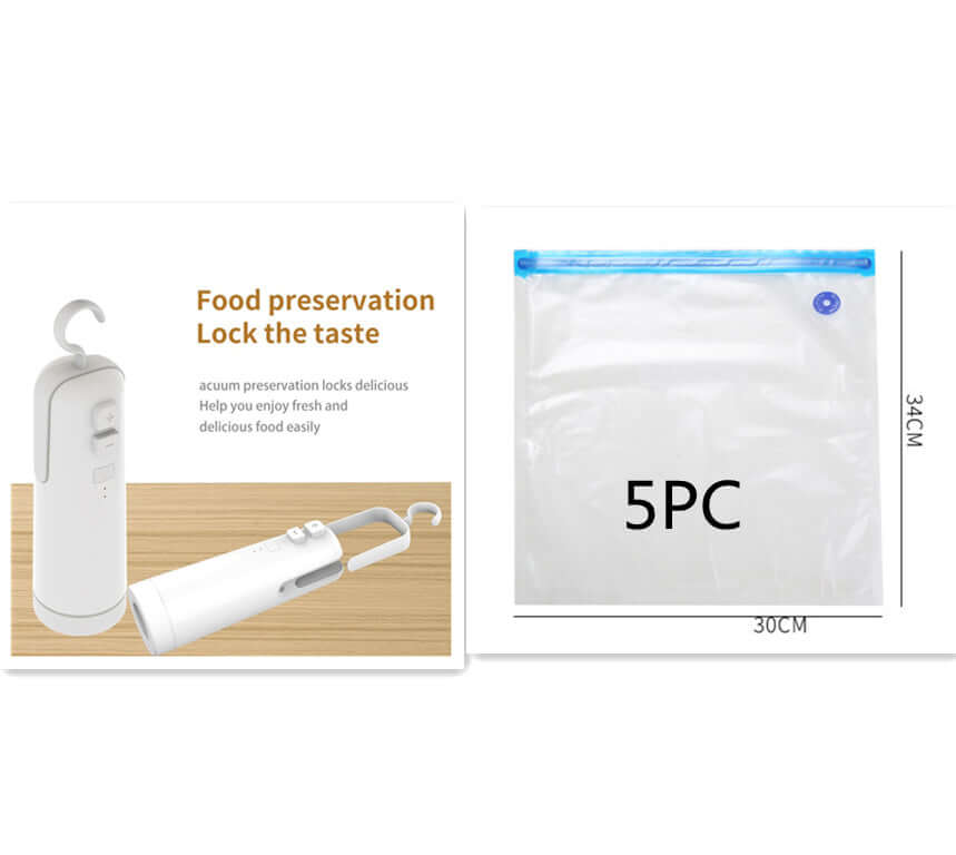 4 in 1 portable electric vacuum sealer with food storage bag for easy food preservation and freshness.