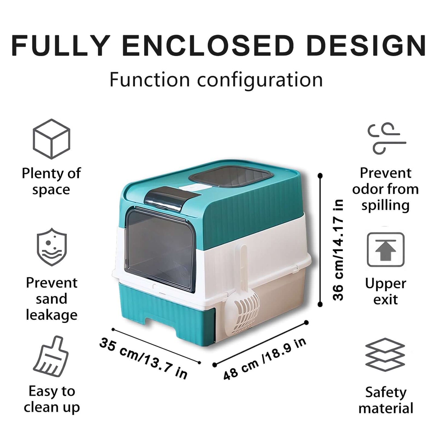 Large Cat Litter Box Easy Clean & Leak Proof