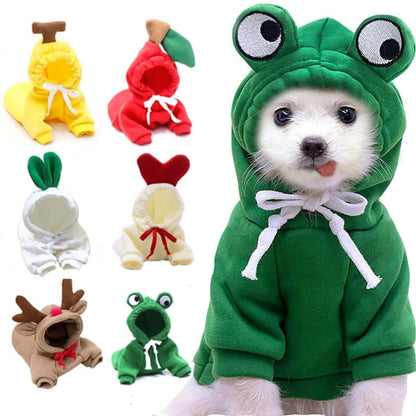 Dog Winter Clothes for Small Dogs Cute Fruit Hoodie