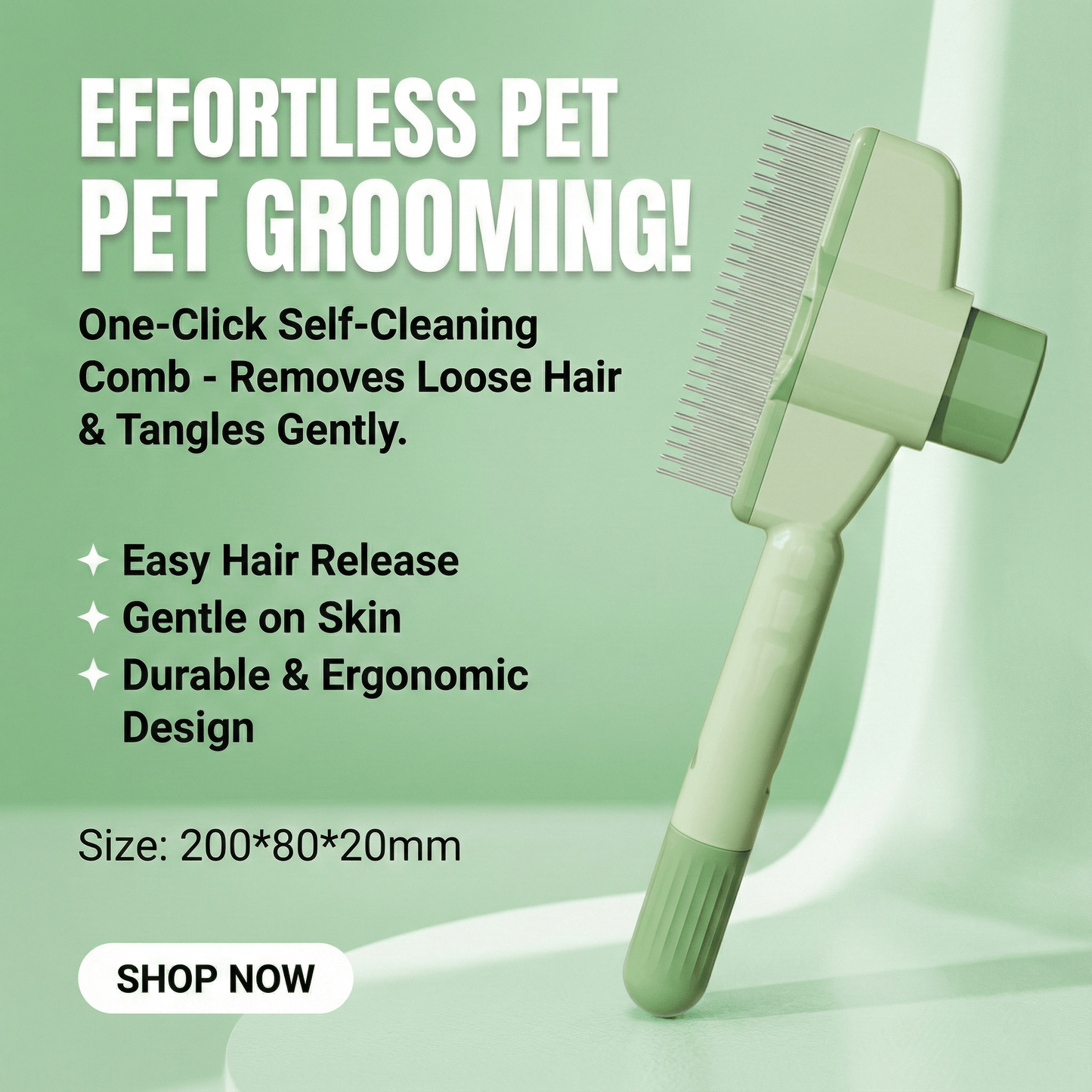Professional Pet Comb For Dogs And Cats With Release Button
