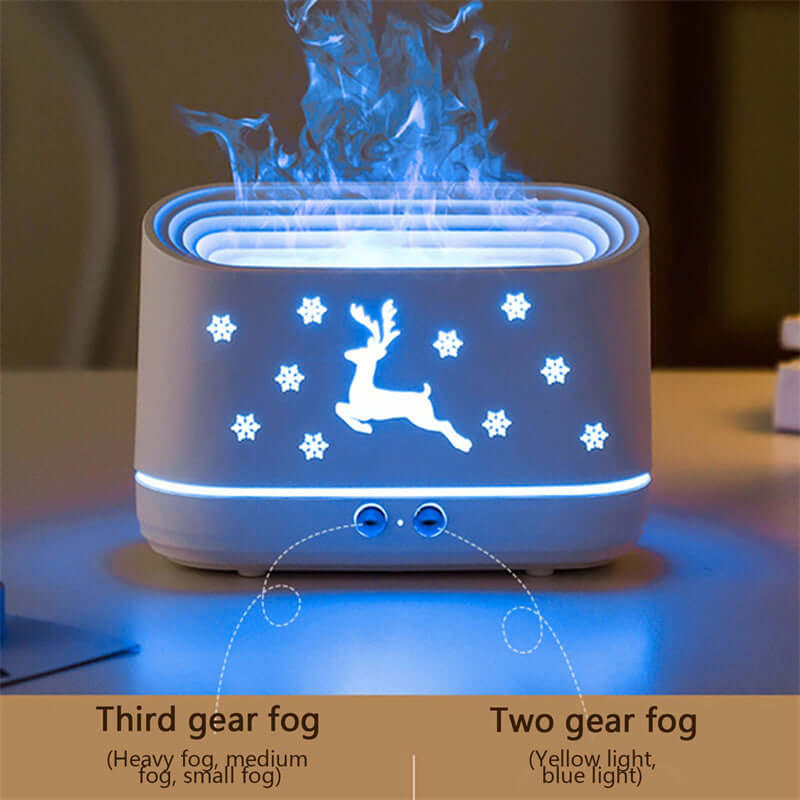 Elk Flame Humidifier – Cool Mist Aroma Diffuser with LED Flame Effect