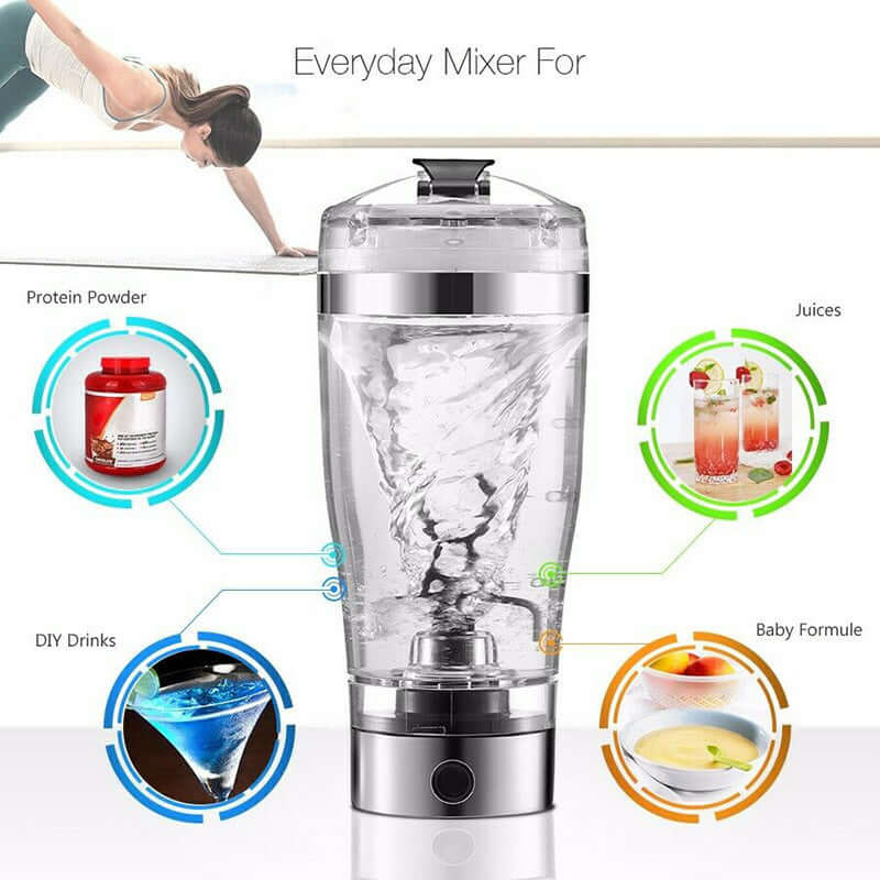 Electric Protein Shake USB Shake Bottle Milk Coffee Blender 