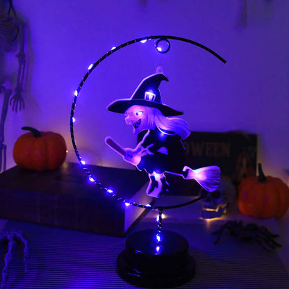Led Halloween Wrought Iron Witch Modeling Lamp Atmosphere 