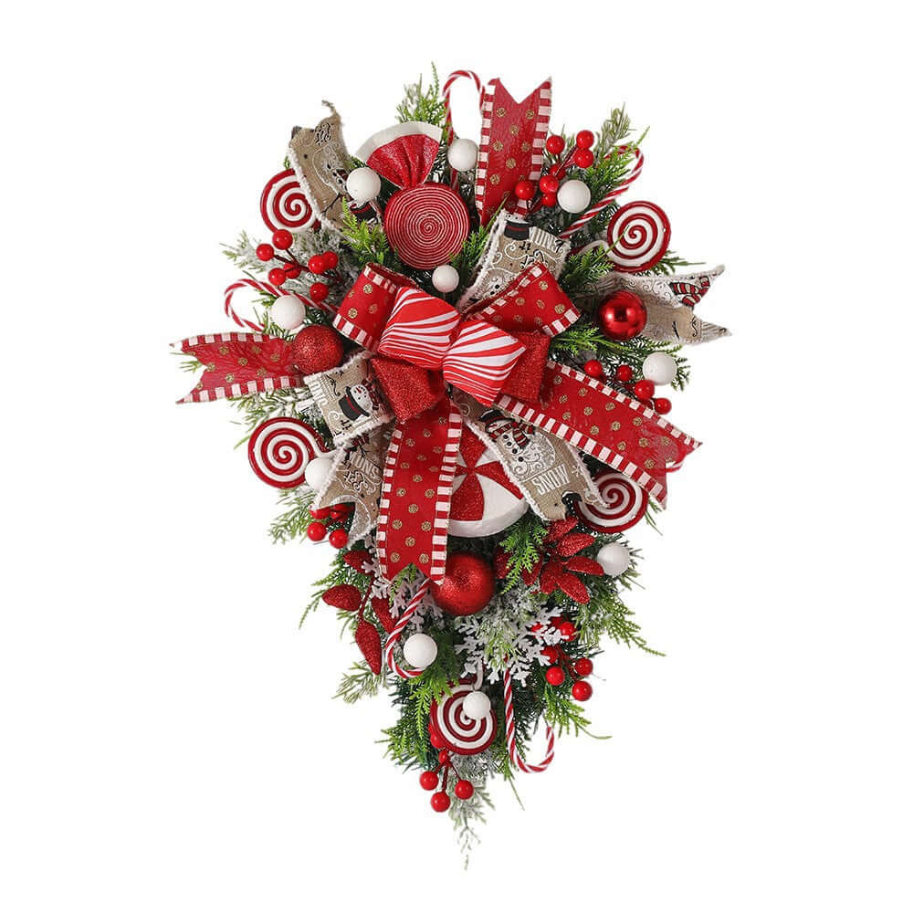 Christmas Wreath Candy Upside Down Tree Garland 