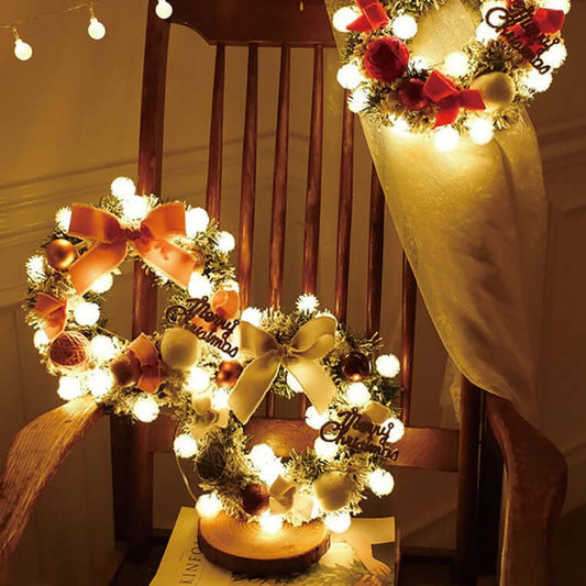 Christmas Pendant LED Light String Wreath Package Decoration