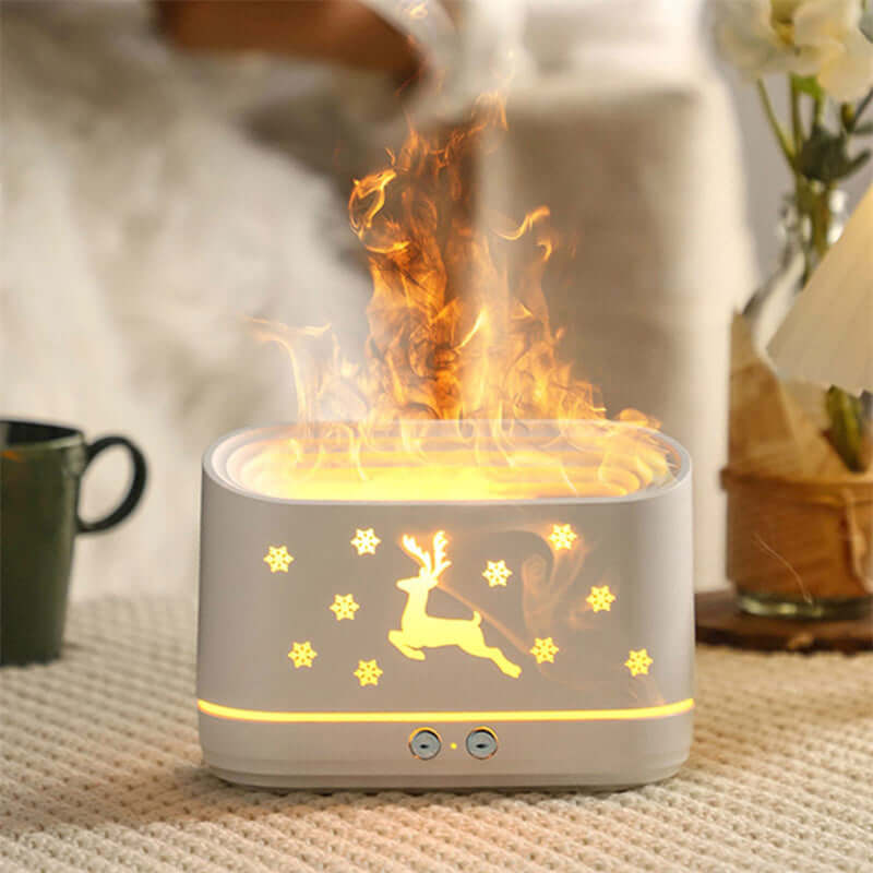 Elk Flame Humidifier – Cool Mist Aroma Diffuser with LED Flame Effect