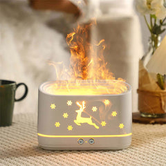 Elk Flame Humidifier – Cool Mist Aroma Diffuser with LED Flame Effect