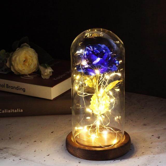  Christmas Decoration Rose Flower in Glass LED Light