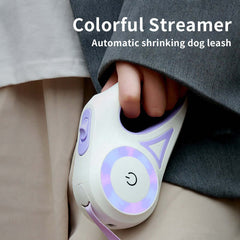 Retractable dog leash with comfortable grip for walking pets outdoors