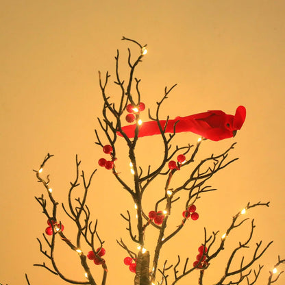 Luminous Red Bird Winding Tree Lamp Holiday Decor