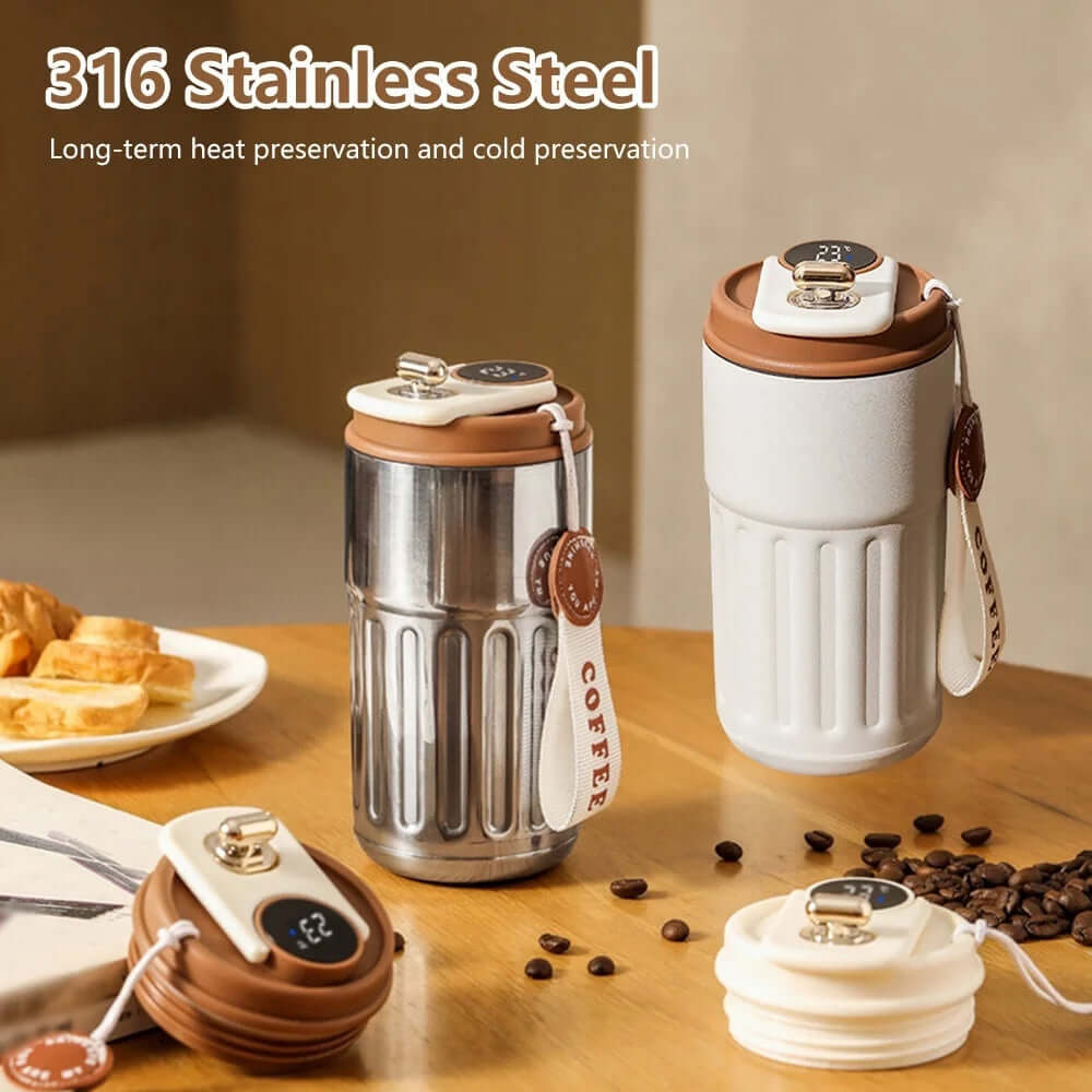 Smart Digital Thermal Bottle Portable Coffee Mug 