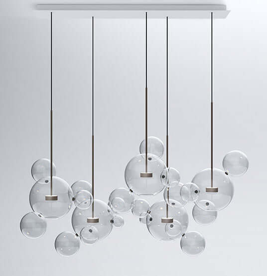 The Soap Bubble Mickey Chandelier adds a playful yet elegant LED glow to any living room, bedroom, or dining area with its artistic glass design.