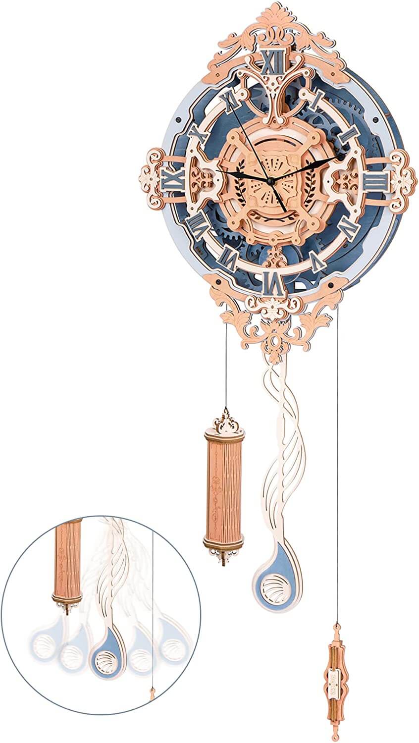 Robotime ROKR 3D Wooden Puzzle Wall Clock for Kids