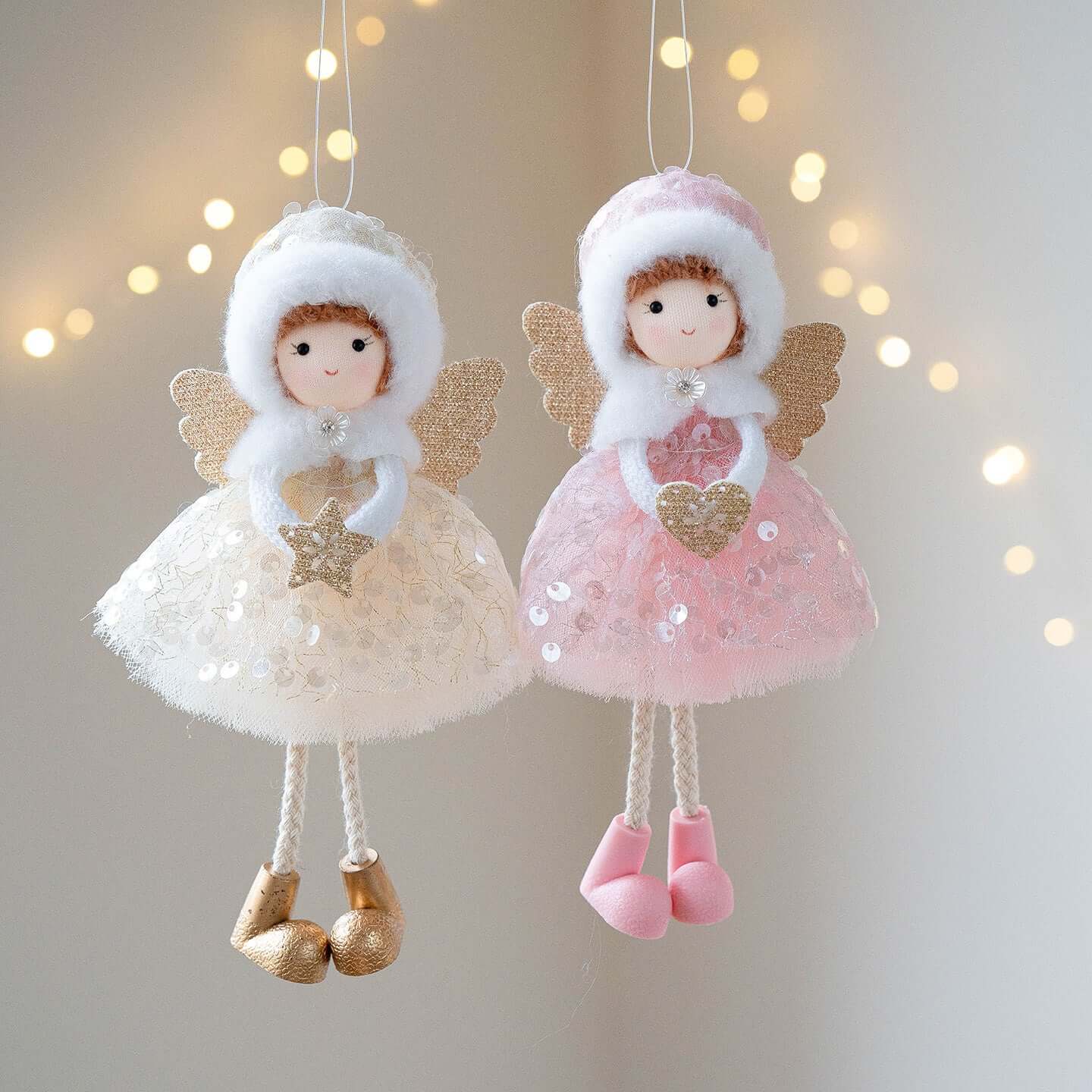 Christmas Winter Mesh Angel Big Eyes Girl Pendant