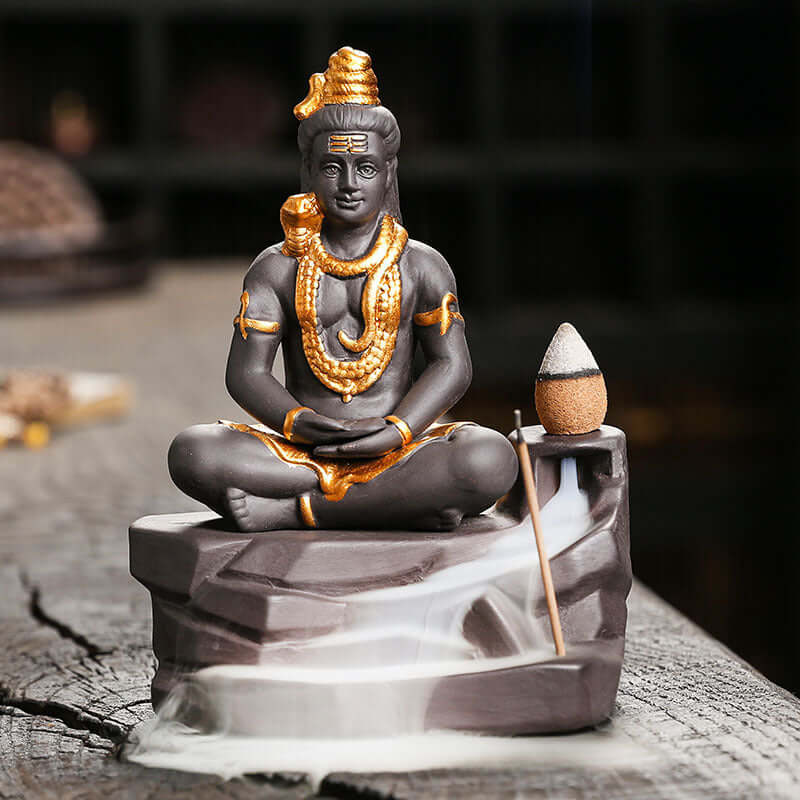 Lord Shiva Statue Zen Home Crafts Decoration Incense Burner