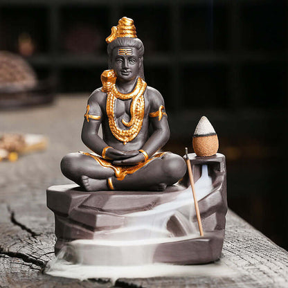 Lord Shiva Statue Zen Home Crafts Decoration Incense Burner