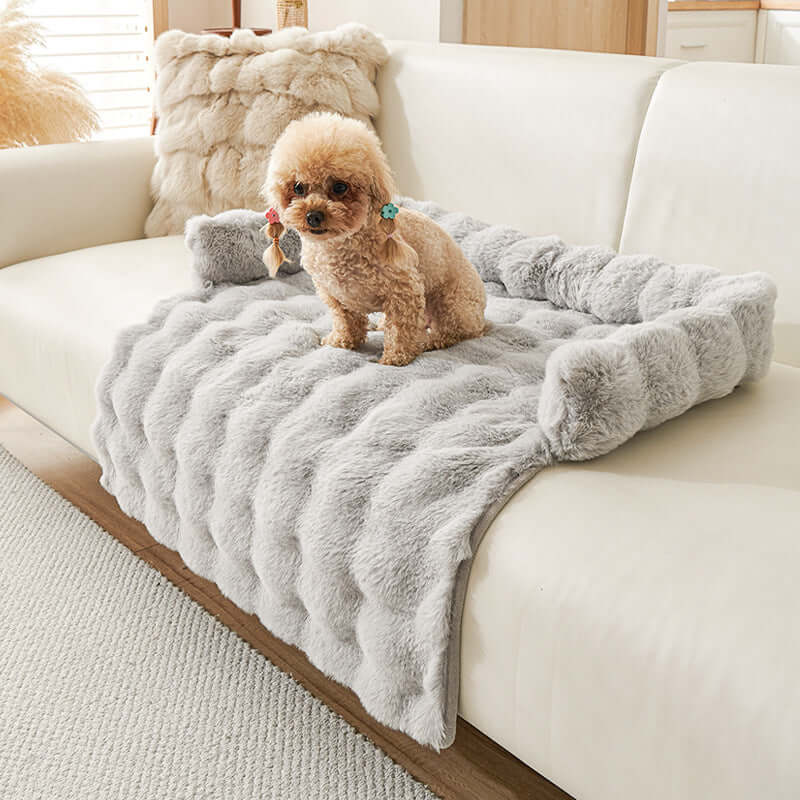 Cozy winter dog mat for small pets, thick plush design, non-slip, ideal for comfortable lounging and warmth.