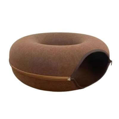Donut Cat Tunnel Bed Pets House Natural Felt Pet Cat House