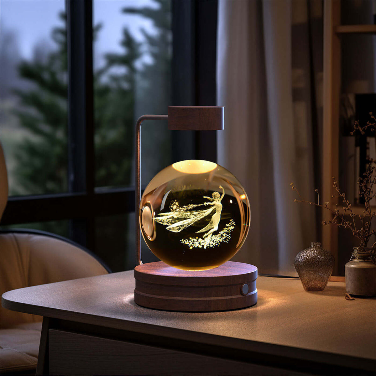USB Crystal Ball Cosmic Dinosaur Night Light, Warm Bedside Lamp, Great Birthday Present