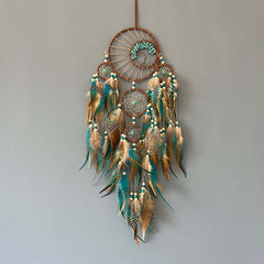 Beautiful Indian dreamcatcher pendant with colorful feathers, ideal for home decoration, featuring a unique European style.
