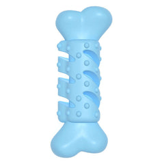 Blue bone-shaped TPR teething toy for dogs, perfect for chewing and teething needs.