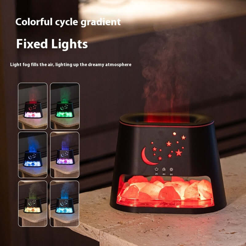 Salt Flame USB Ultrasonic Aroma Diffuser with Colorful Flame