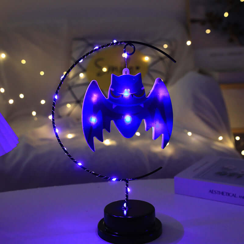 Led Halloween Wrought Iron Witch Modeling Lamp Atmosphere 