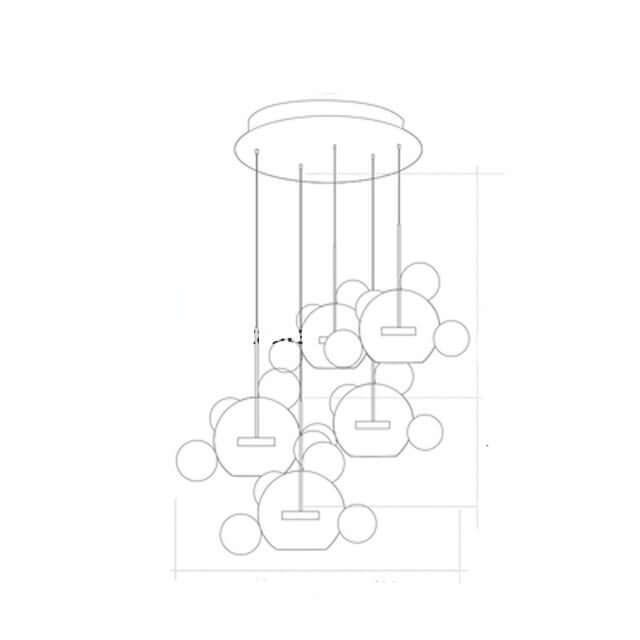 The Soap Bubble Mickey Chandelier adds a playful yet elegant LED glow to any living room, bedroom, or dining area with its artistic glass design.