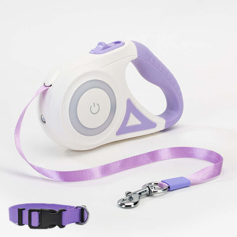 Retractable dog leash with comfortable grip for walking pets outdoors