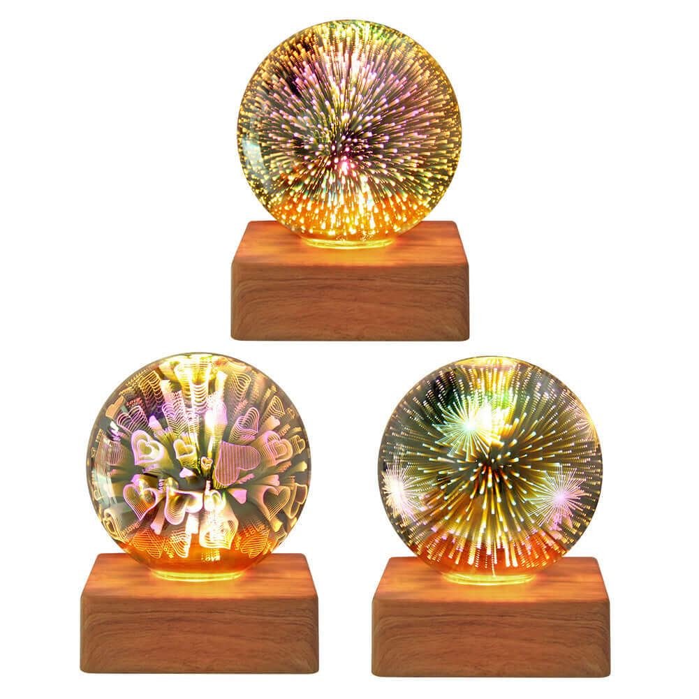 Crystals Ball Night Light USB 3D Firework Christmas Decor