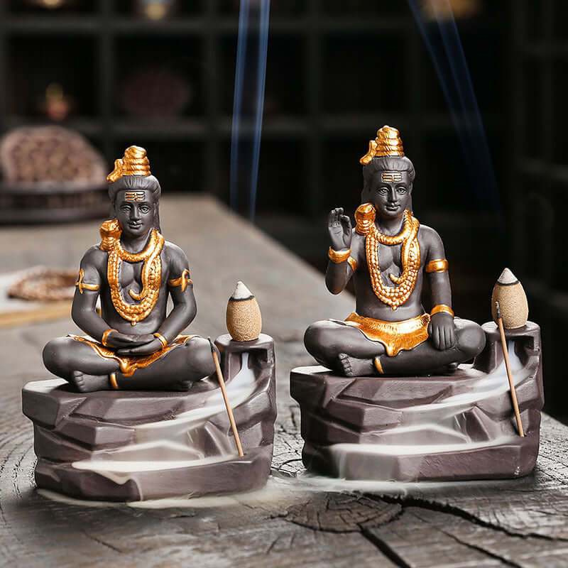 Lord Shiva Statue Zen Home Crafts Decoration Incense Burner