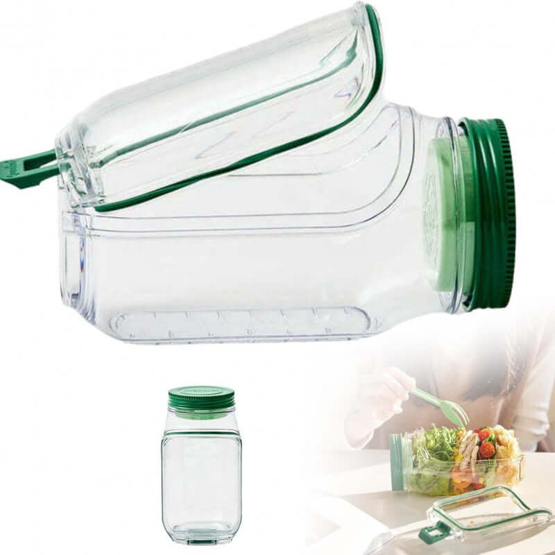 Portable Plastic Salad Pod All-In-One Container Leak Proof