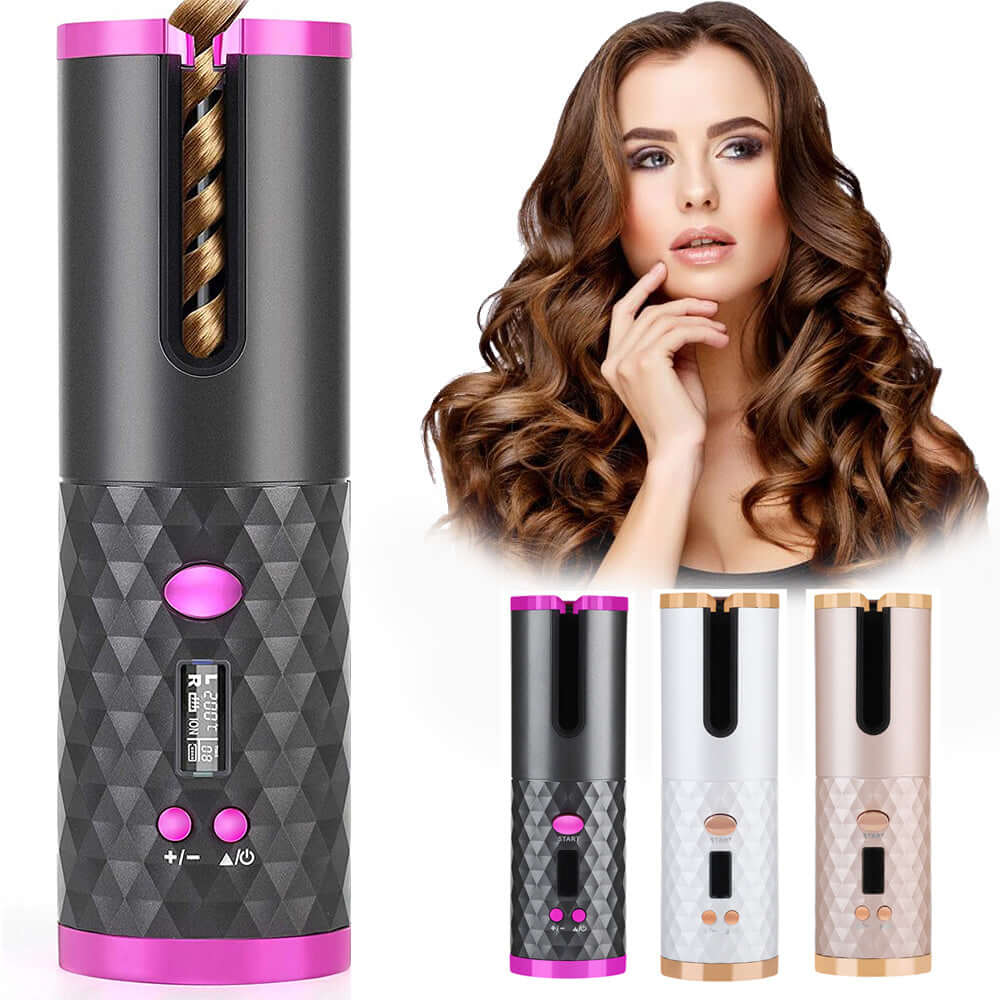 portable hair curling iron LCD display