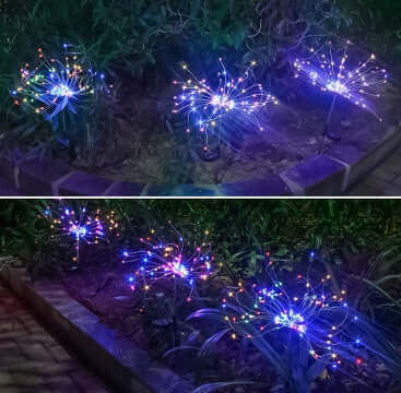 Solar Fireworks Lights Christmas Outdoor Decoration