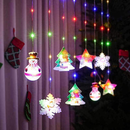 Painted Christmas Curtain Lights Layout Rubber-Covered