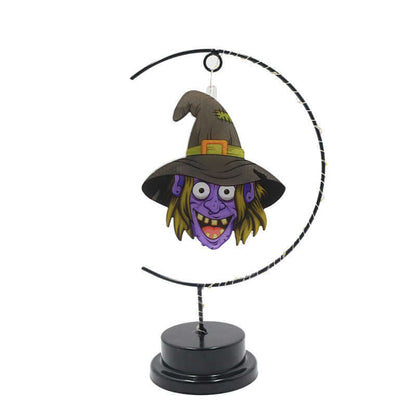 Led Halloween Wrought Iron Witch Modeling Lamp Atmosphere 