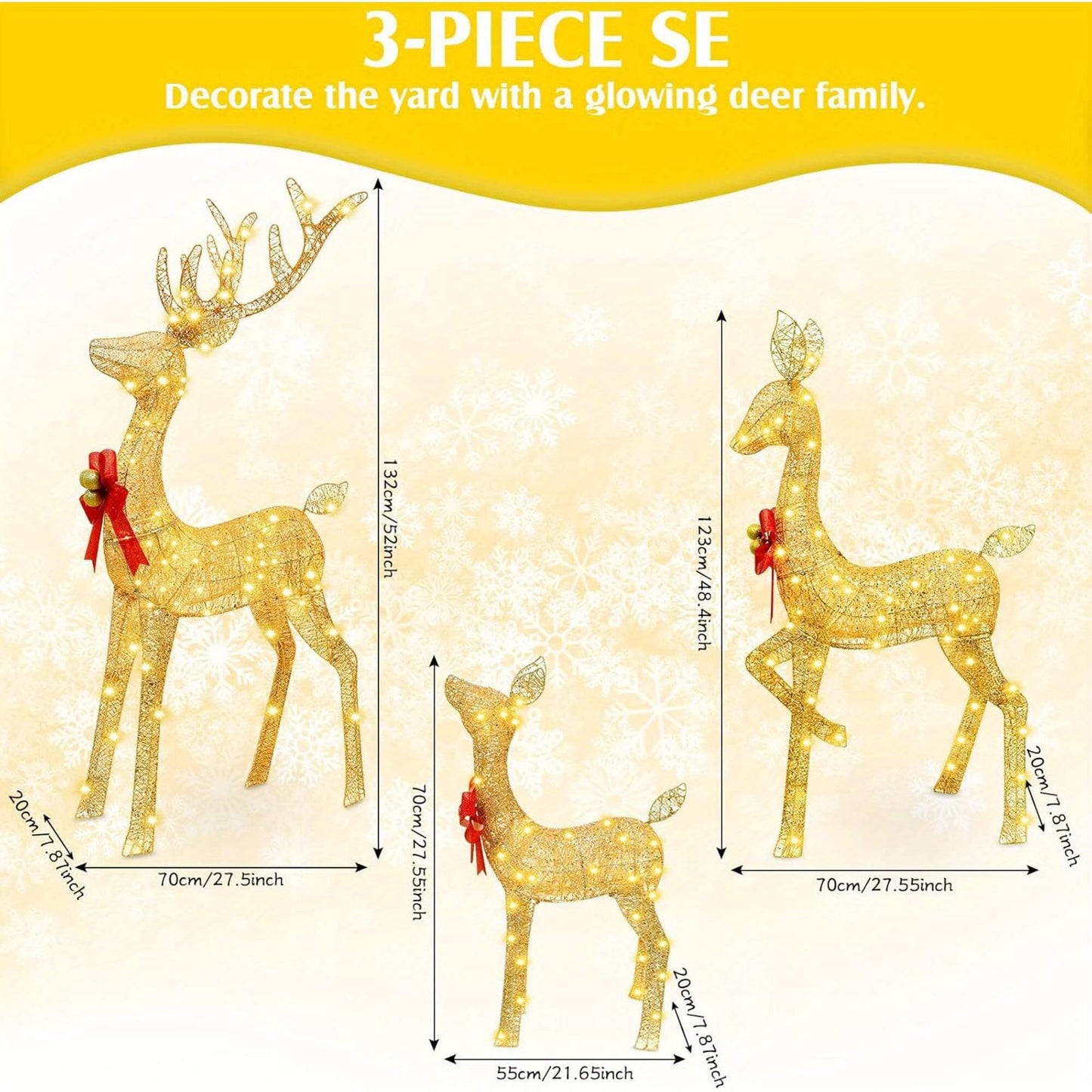 Golden Christmas Reindeer Decorations