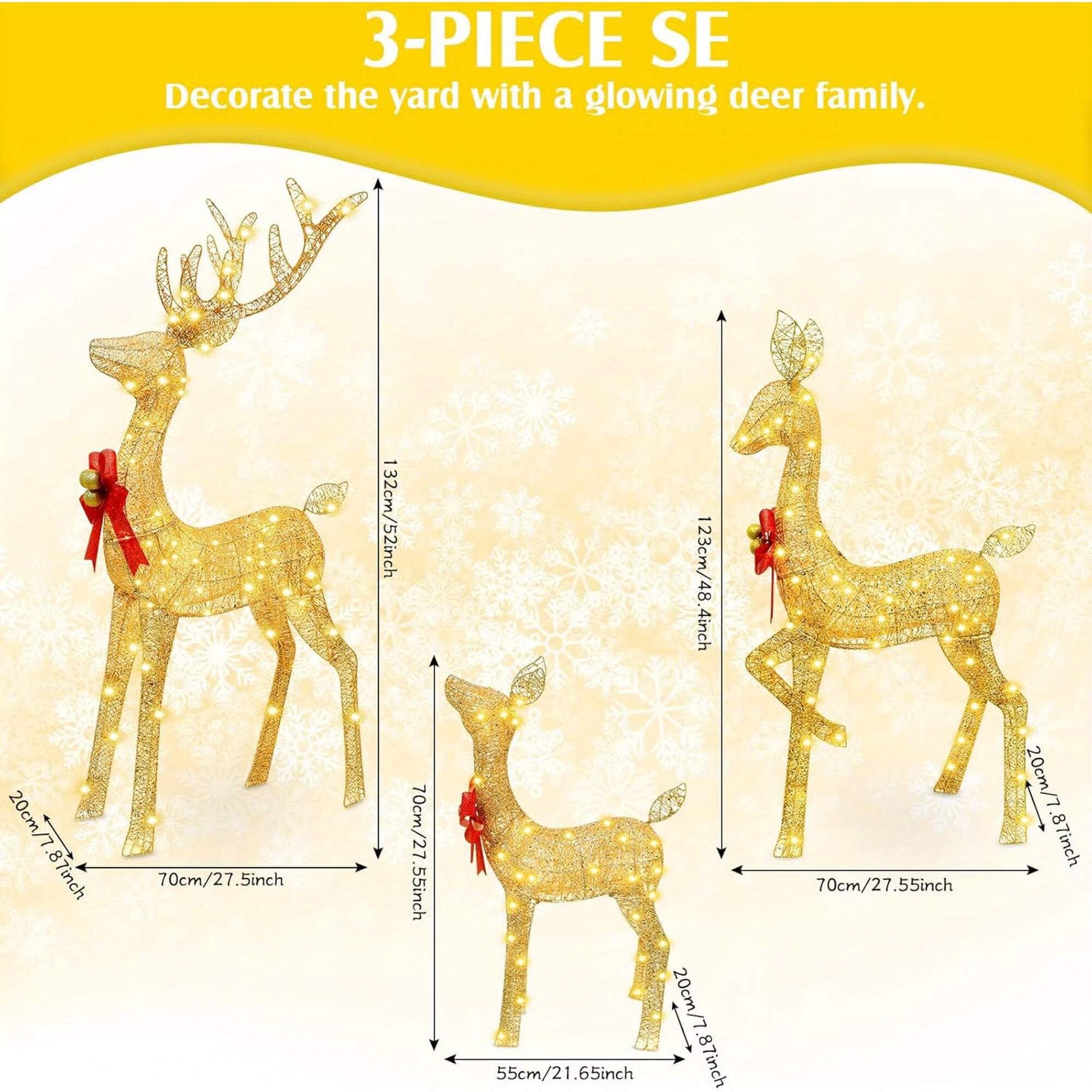 Golden Christmas Reindeer Decorations
