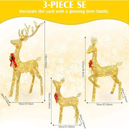 Golden Christmas Reindeer Decorations