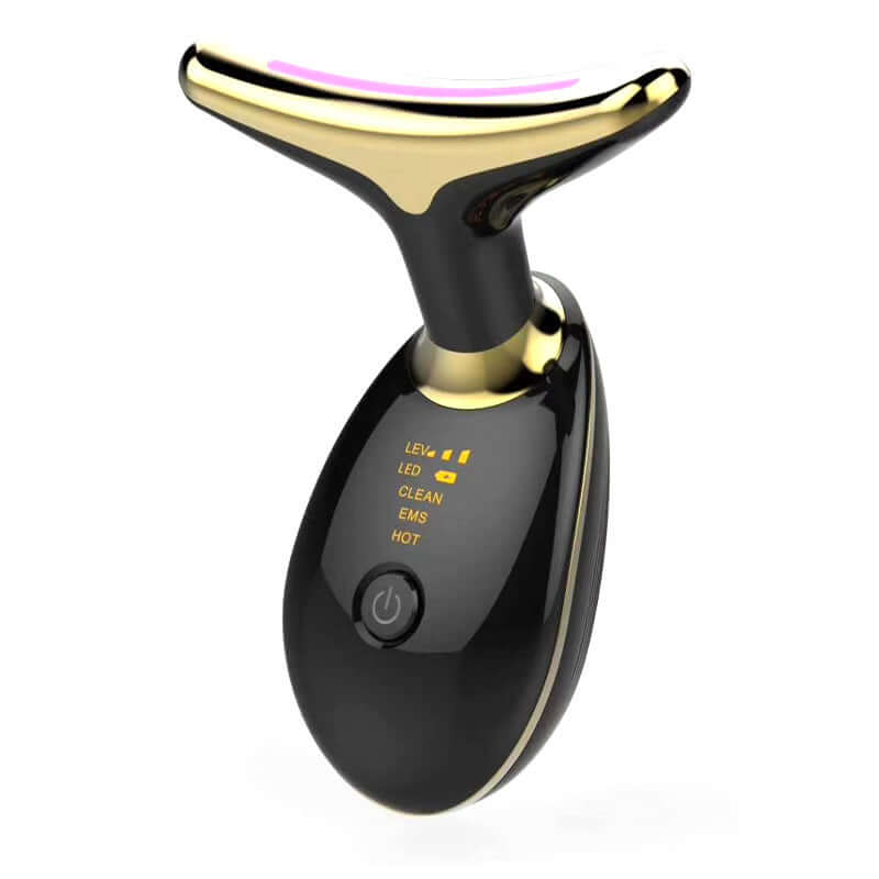 EMS thermal neck lifting massager with LED display, designed for skin tightening and wrinkle removal.