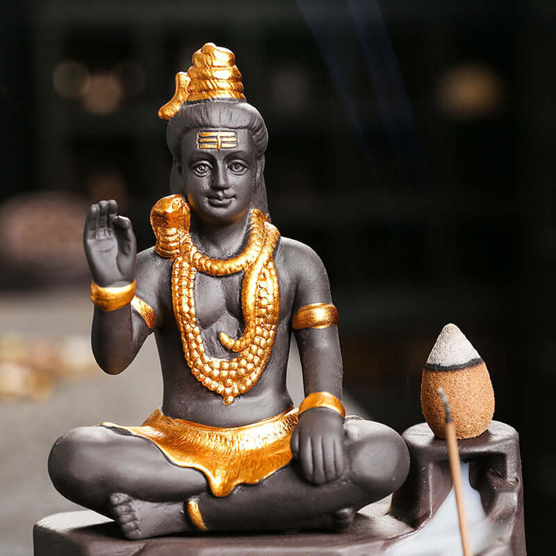 Lord Shiva Statue Zen Home Crafts Decoration Incense Burner