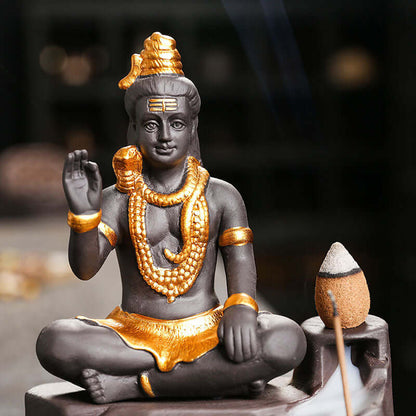Lord Shiva Statue Zen Home Crafts Decoration Incense Burner